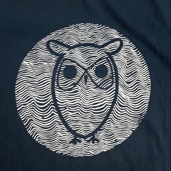 NWT - Knowledge Cotton Apparel Men’s OWL Logo T Shirt- Size L - Picture 3 of 7